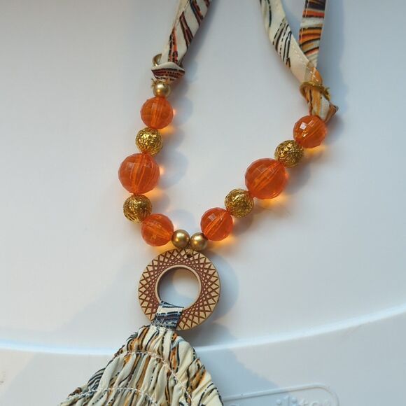 Cassees Smocked Maxi Dress Small Hatler Beaded Tropical Shirred Boho Resort - Picture 7 of 7